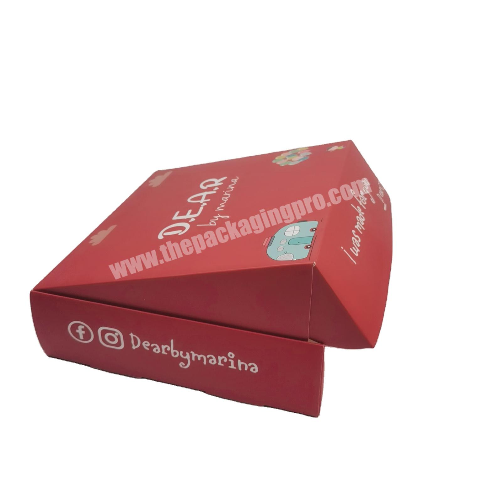 New Arrival Customized Logo Red Corrugated Gift Clothing Wig Paper Boxes Mailer Box