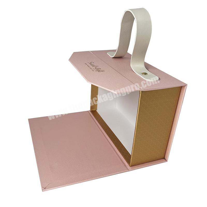 New Design pink Suitcase Cardboard Suitcase Paper Rectangular Candy luxury handbag packaging box
