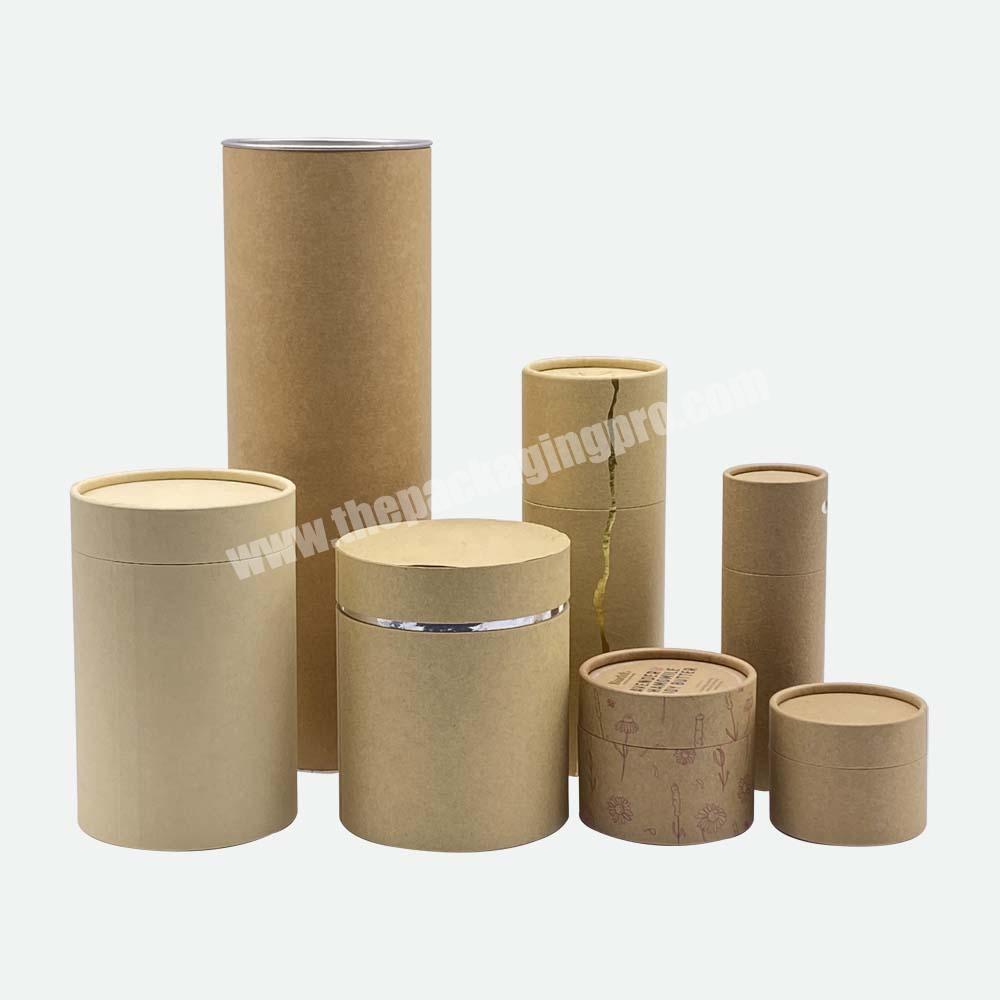 New Recycled Eco Friendly Cylinder Paper Jar Kraft Paper Tube Packaging With Wax Oil Proof