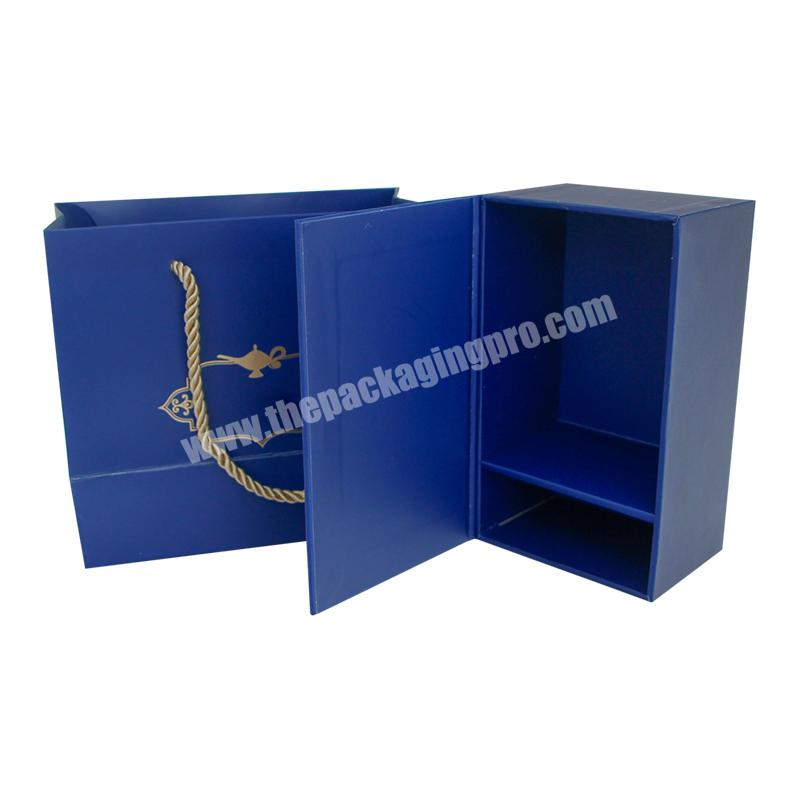 New Wholesale Luxury Custom Blue Skincare Paper Box Eco-friendly Unique Magnetic Gift Packaging Box Shipping with individual