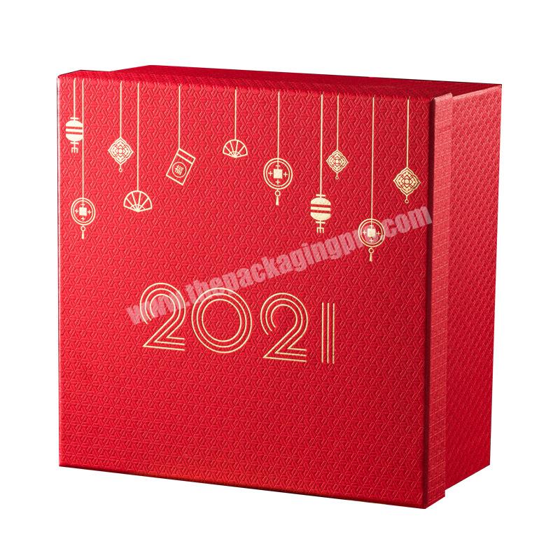 New Year Red Square Large New Year Gift Box Gift Wedding Candy Packaging Box