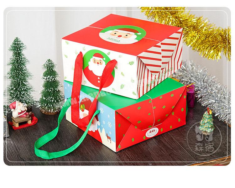 New arrival Christmas packaging gift box portable baking paper box wholesale Christmas apple box