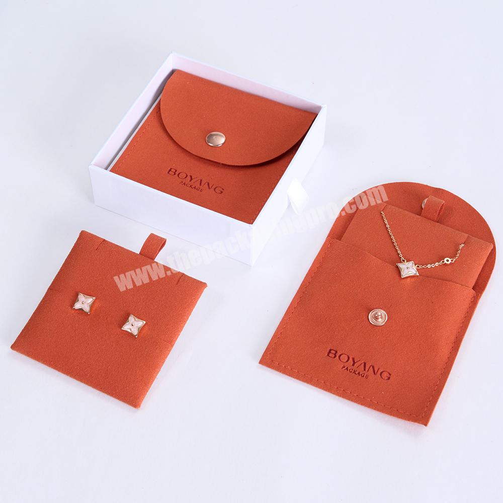 New arrival Earrings Necklace Bracelet Jewellery Bag Custom Logo Envelope Style Microfiber Jewelry Pouch