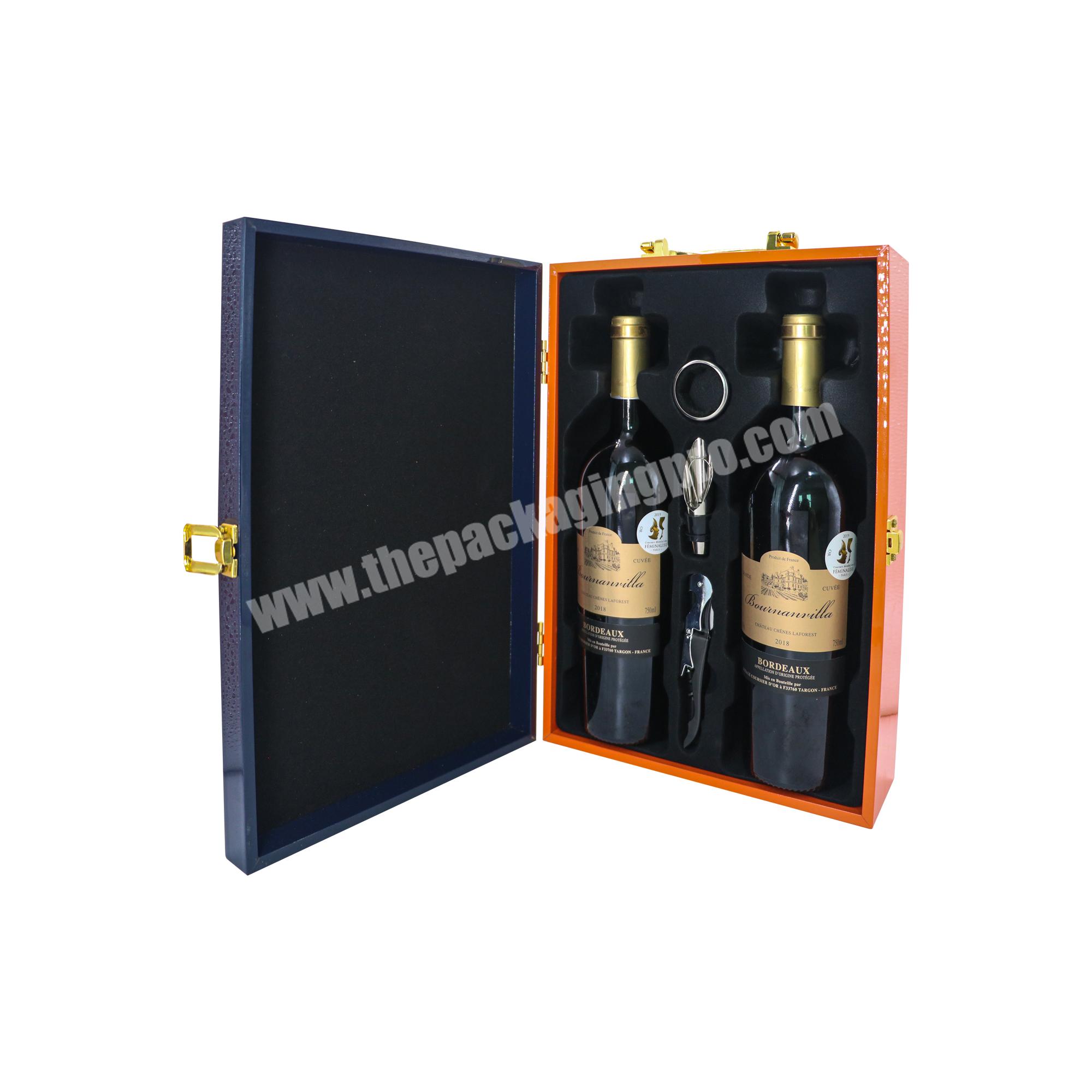 New design wine bottle wood box wood box for wine bottle deluxe wine box for sale