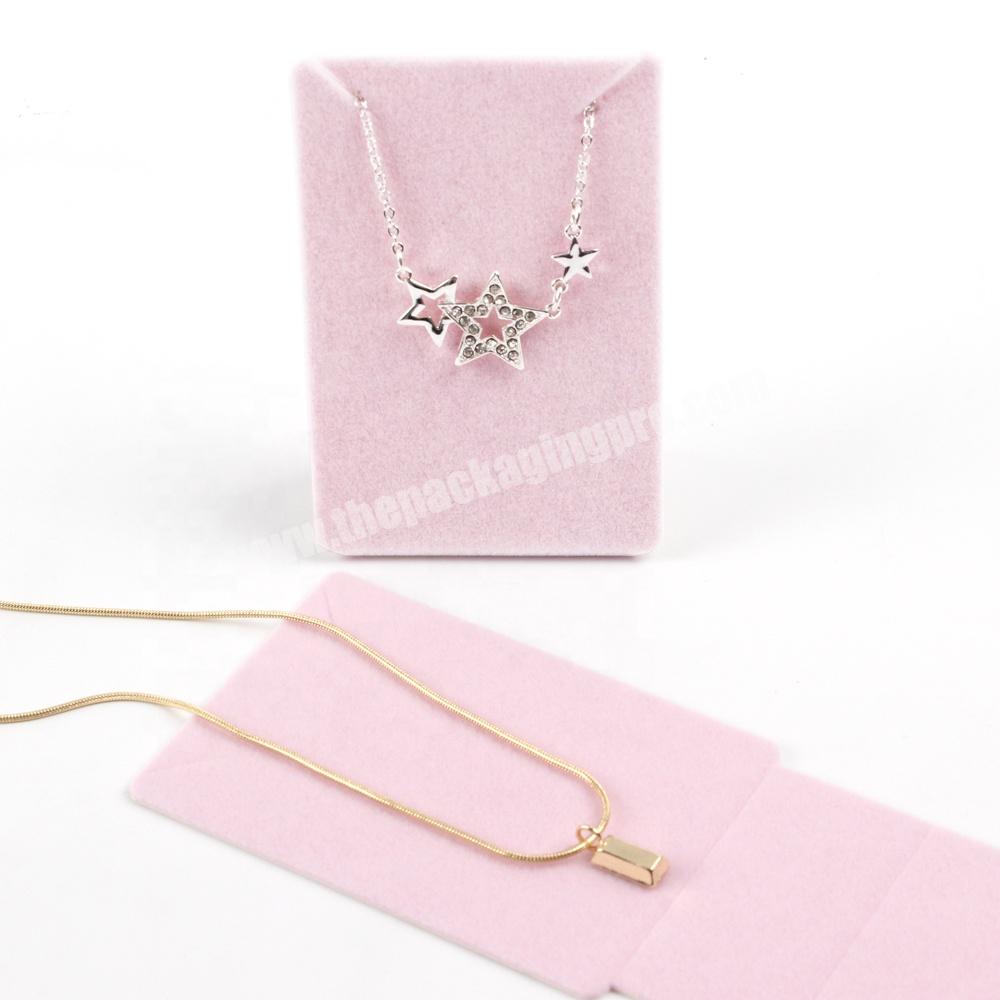 New standing jewelry display card custom logo necklace earring paper velvet jewelry card