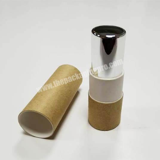 New style empty wholesale kraft paper lipstick cylinder case packaging with free design logo