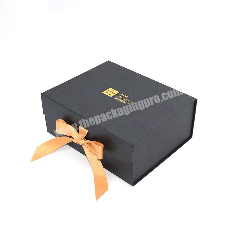 OEM Manufacturer Custom Design Black Rigid Cardboard Luxury Gift Clothing Packaging Cosmetic Paper Gift Box