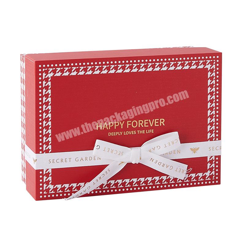 OEM Manufacturer Girl Valentine Empty Boxes Ribbon Cardboard Custom Luxury Packaging Lid and Base Gift Box