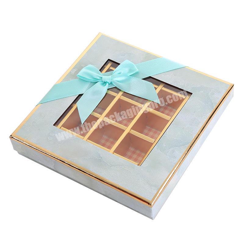 OEM Manufacturer Logo Compartment Chocolate Gift Box for Birthday Chocolate Packaging Paper  Boxes with Clear Window