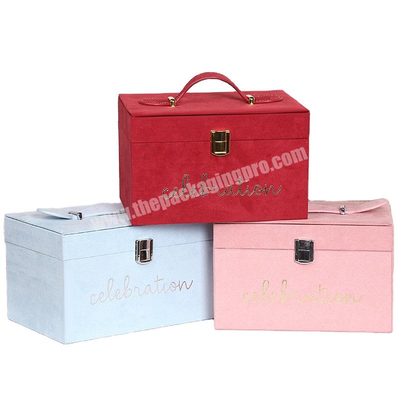 OEM Manufacturer Logo Vintage Luxury Large Suitcase Empty Packaging Cosmetic Storage Gift Box