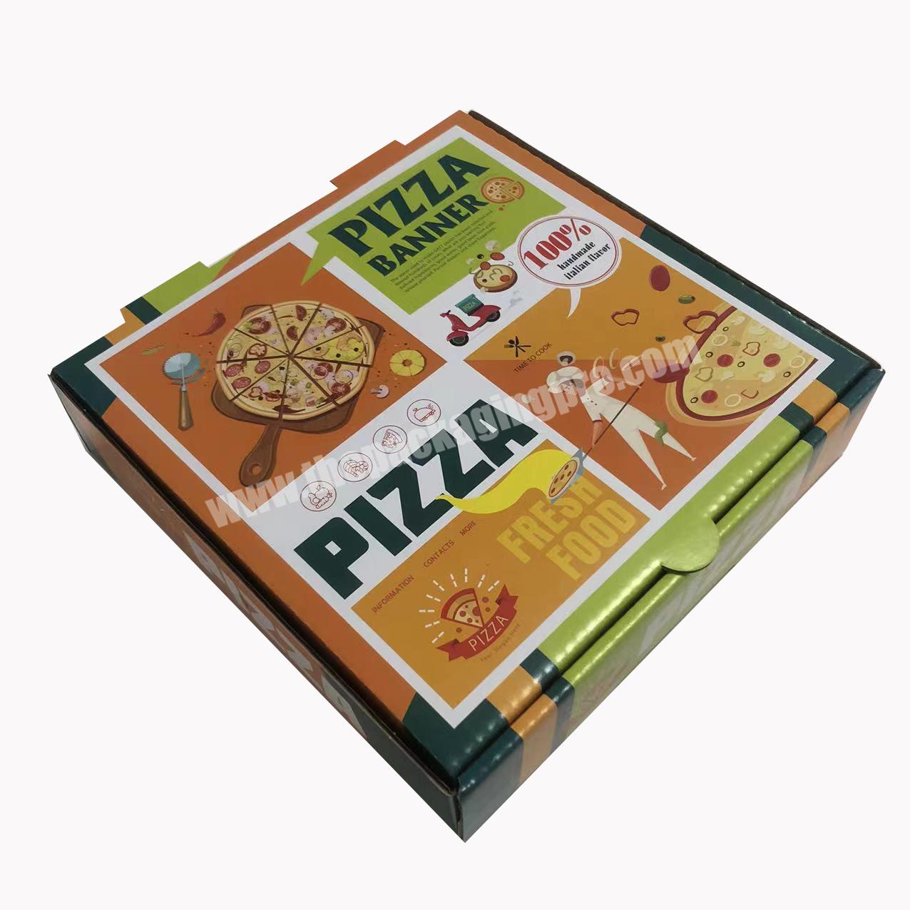 OEM custom logo printing design corrugated pizza box for pizza packing