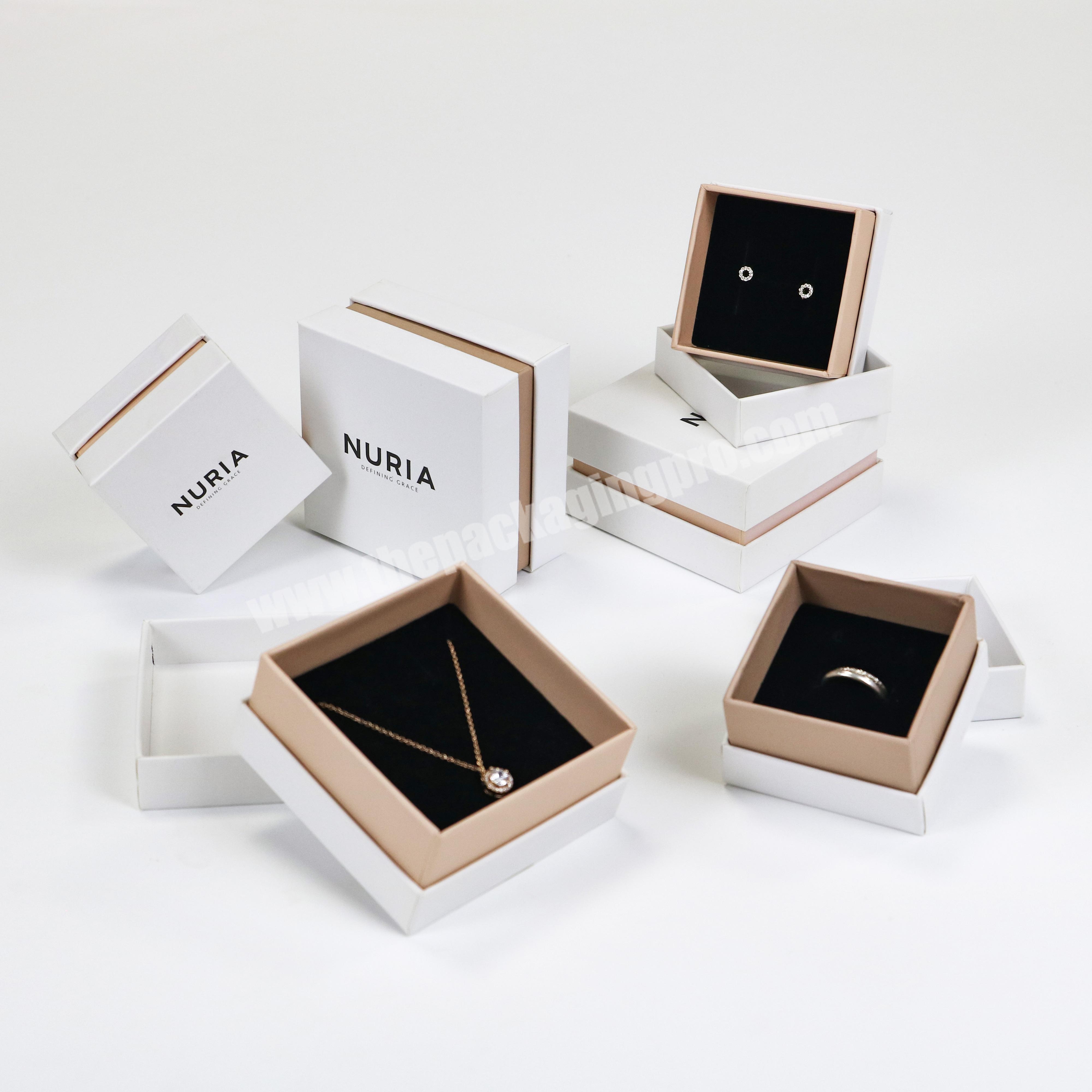 OEM earring necklace jewelry travel boxes square paper cosmetic jewelry packaging box