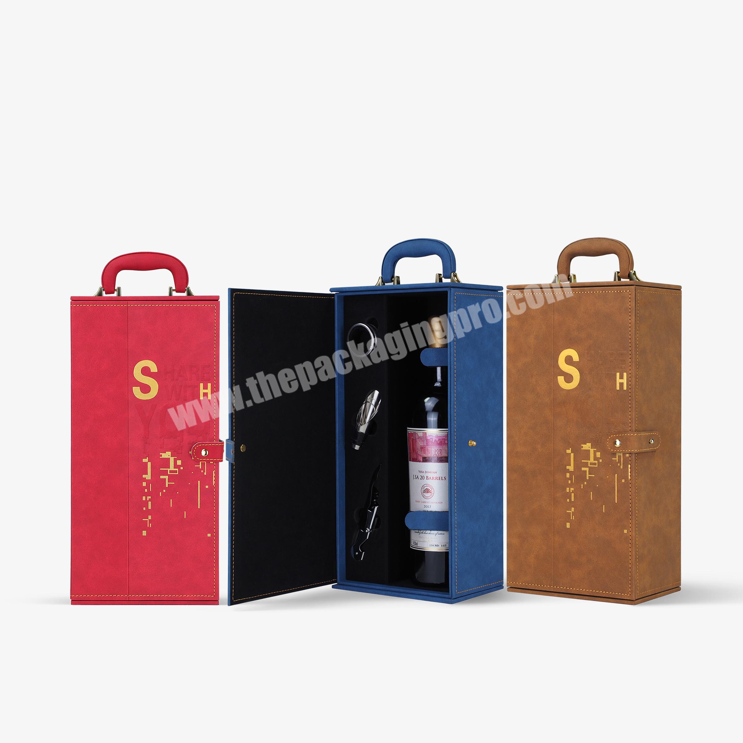 OEM factory wholesale luxury wine box pu wine box  wine box with accessories
