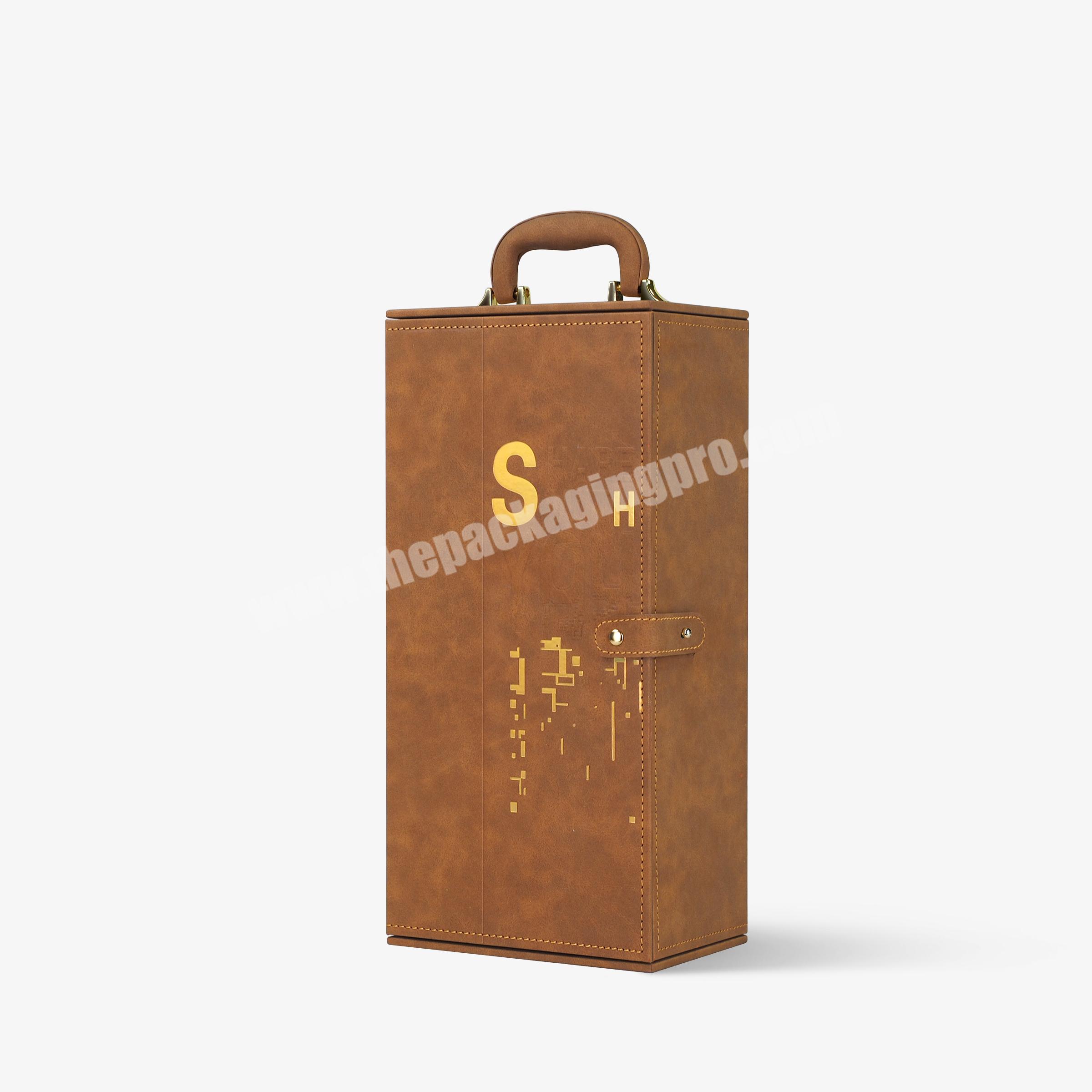 OEM luxury wine bottle boxes hot sale leather wine box wine packaging boxes
