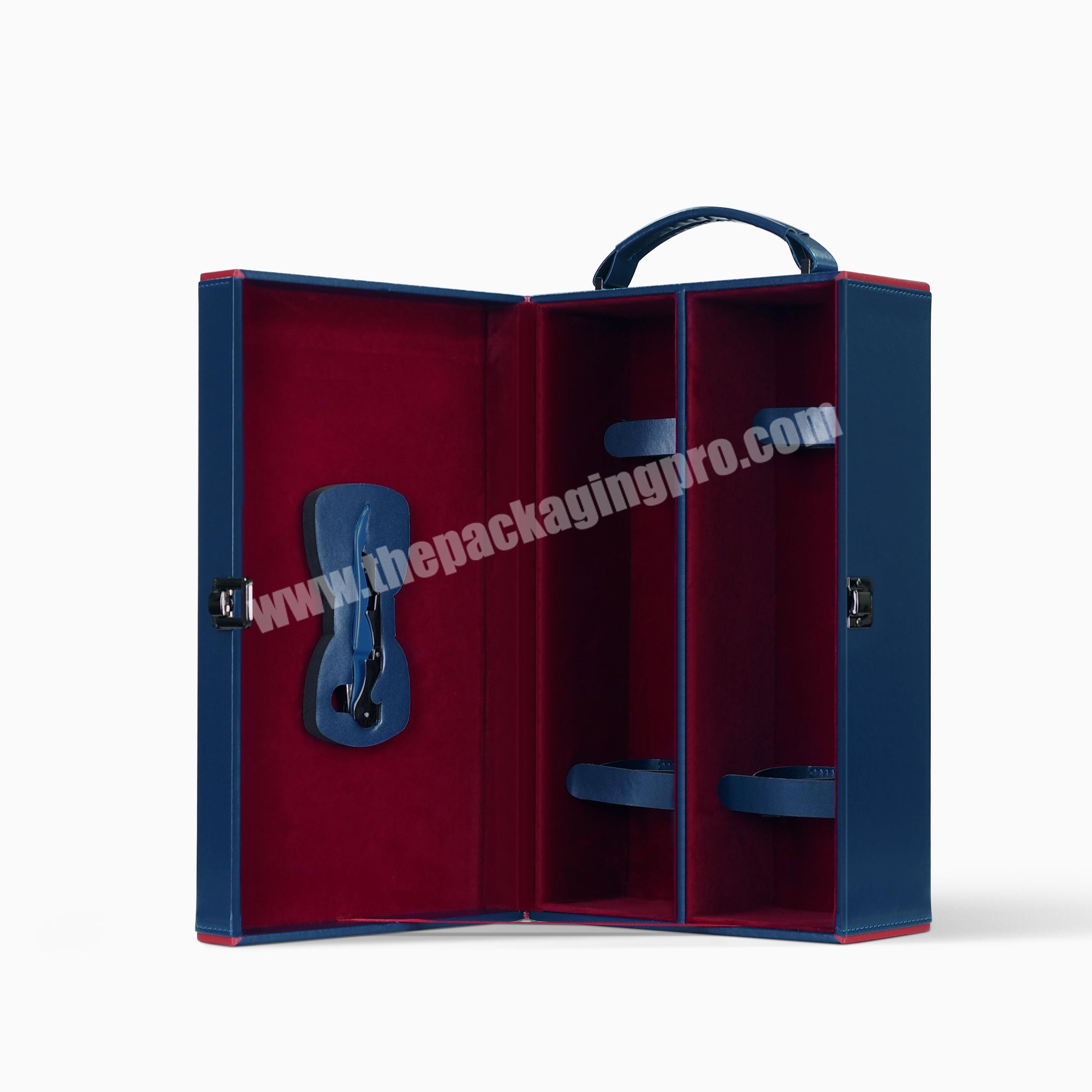 OEM wine box for 2 bottle personalized wine box luxury leather wine box with low price