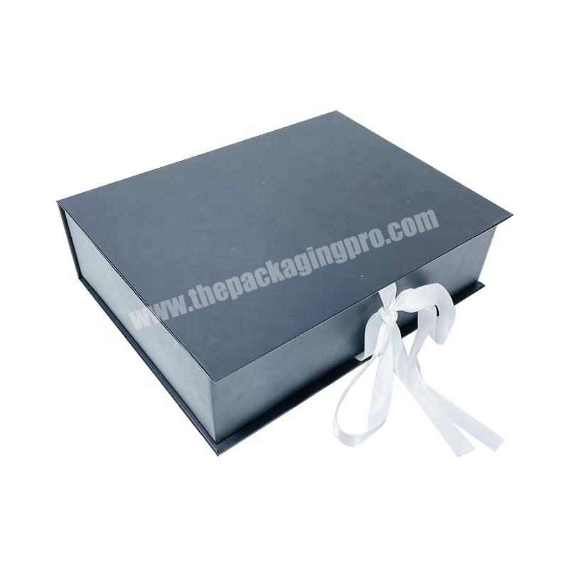Paper Gift Boxes Foldable Wholesale Human Weave Bundles Wig Packaging with Ribbon for Hair Extension Box Custom Logo Luxury