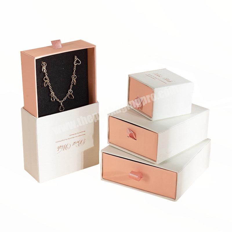 Paper jewelry box organizer custom logo jewelry boxes for necklace bracelet earring