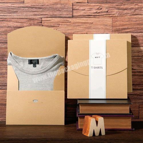 Personal Custom Eco-Friendly Degradable Kraft Paper Apparel Packaging Box For T-shirt