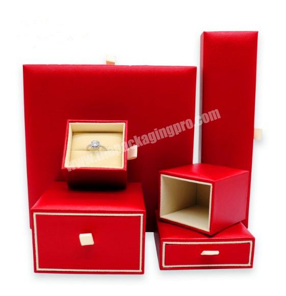 Personalised Drawer Box Jewellery Packaging Cardboard Red Paper Leatherette Jewellery Storage Box