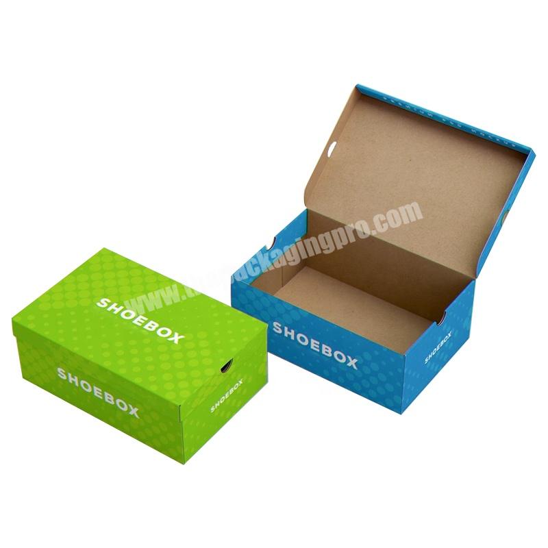 Personalised printed luxury design large cardboard corrugated paper sneaker shoe packaging box with custom logo