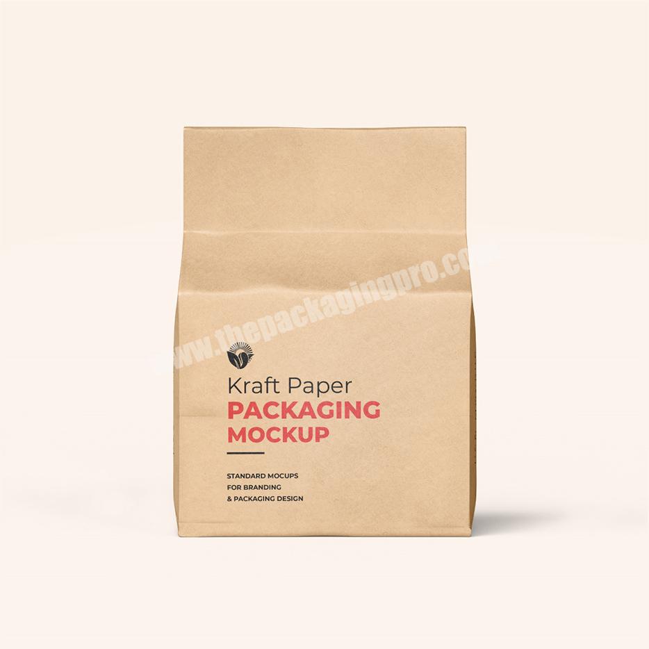 Personalized Eco-Friendly Waterproof Food Packaging Kraft Paper Bag For Small Business