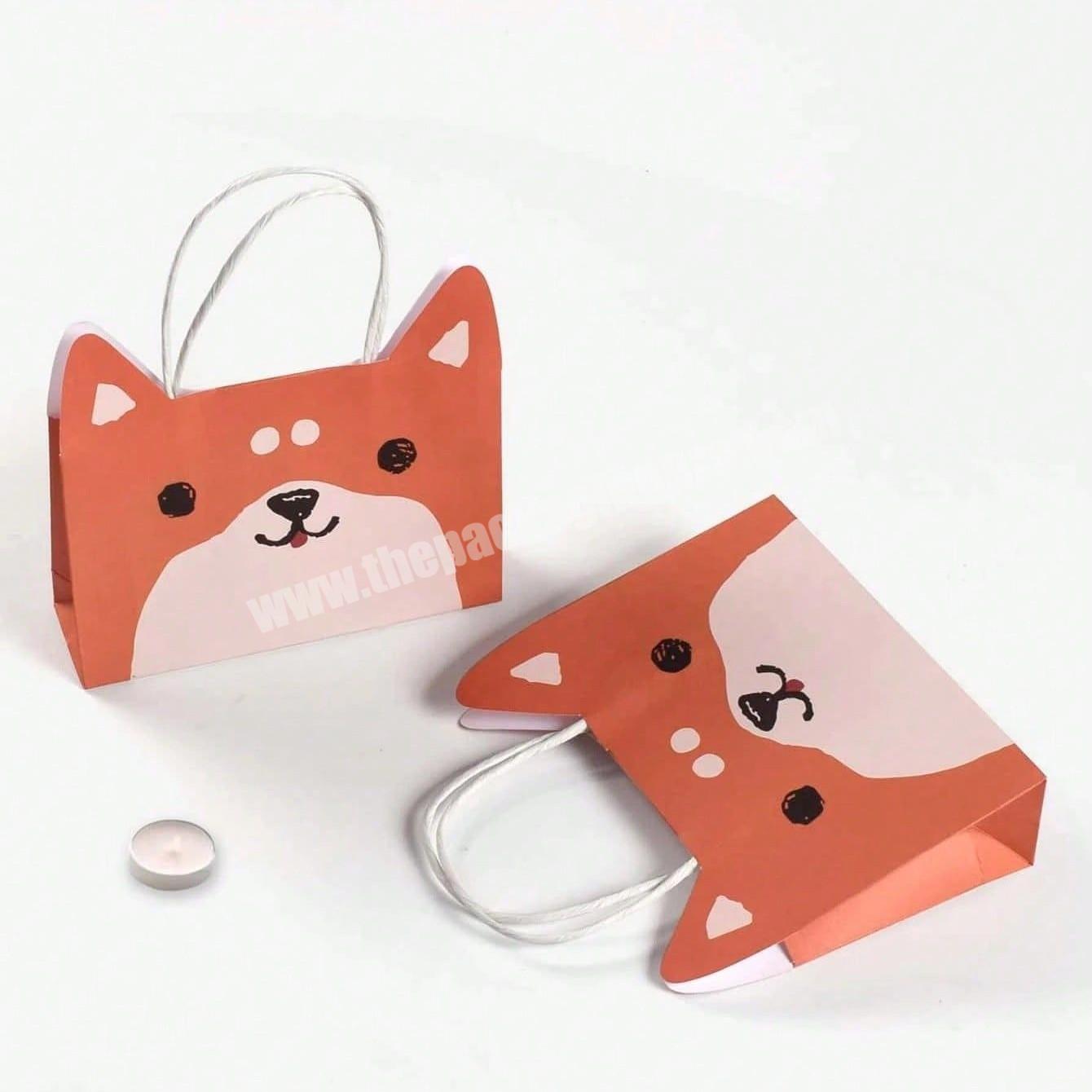 Personalized Logo Gift Animal Paper Bags With Handle Paper Bag For Kids