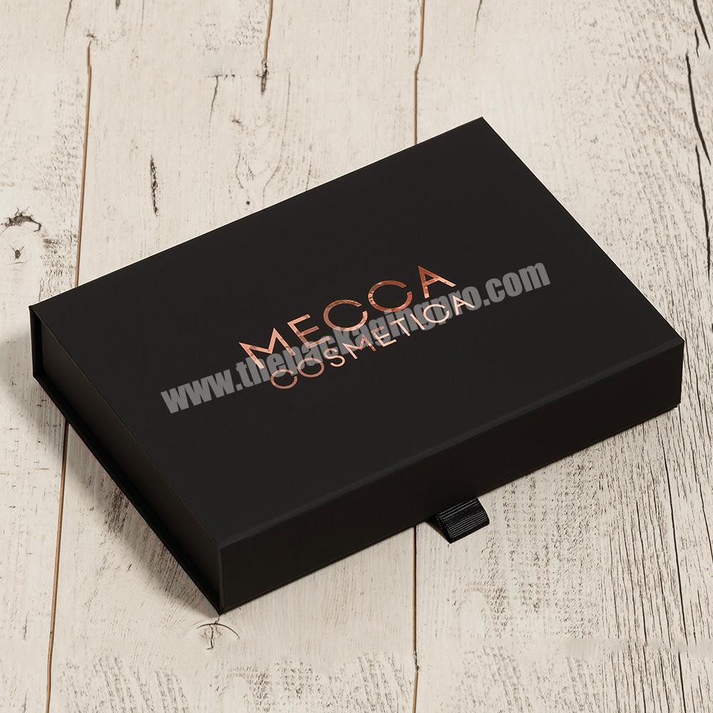 Personlized Logo A5 Black Cardboard Packaging Folding Magnetic Lid Rigid Paper File Gift Boxes