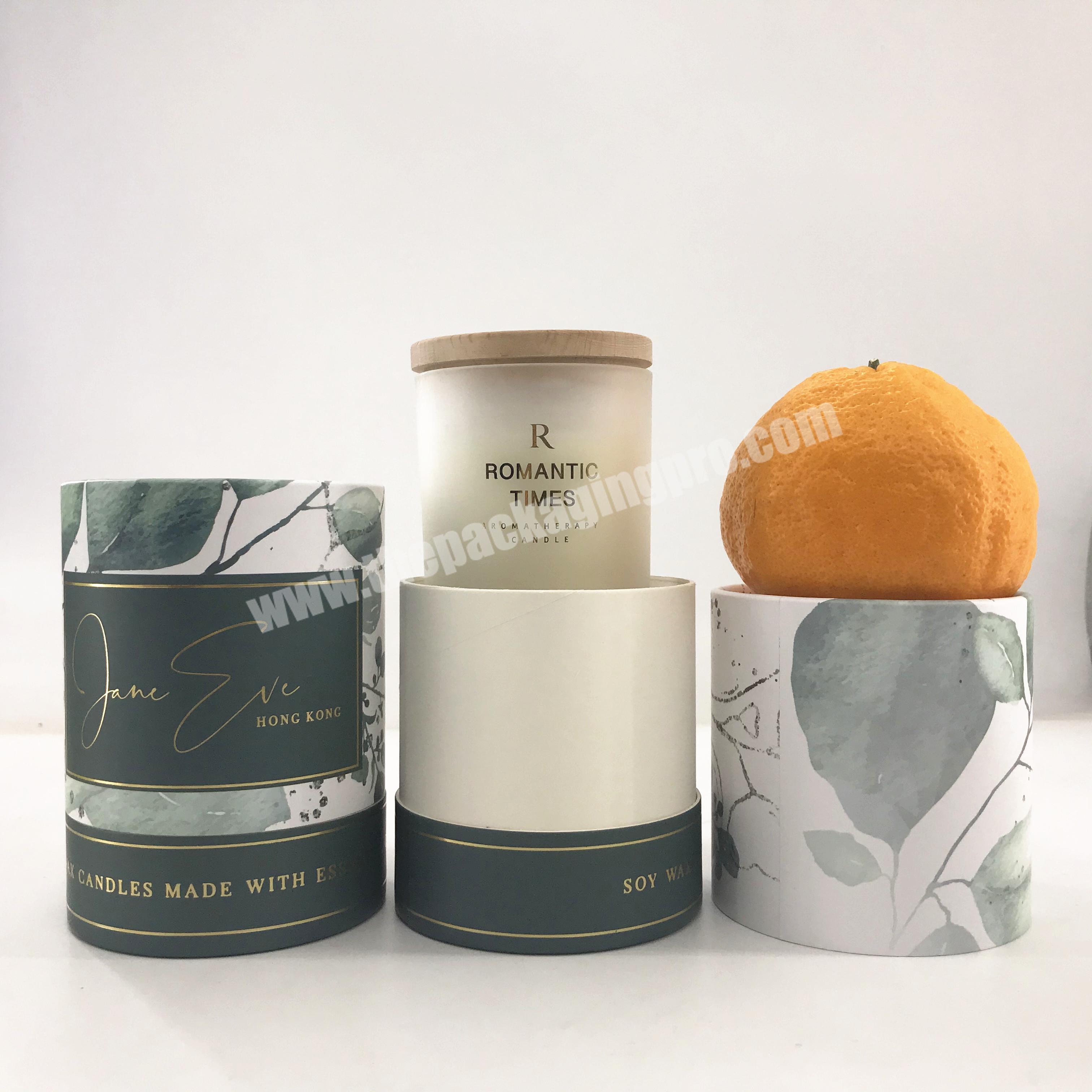 Plastic Free Paper Tube Candle Jar Cardboard Container Empty Cosmetic Paper Packaging Biodegradable Bottle Cylinder Packaging