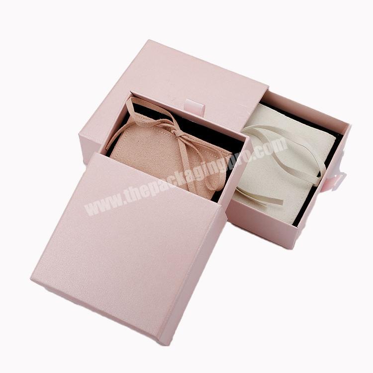 Popular design Jewelry Gift Bag Necklace Drawing Box Package Slide Drawer Paper Box With Black Foam For Jewelry Packaging