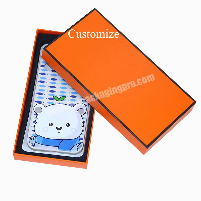 Professional custom gift packaging fancy paper lid and base box Mobile  phone packing box