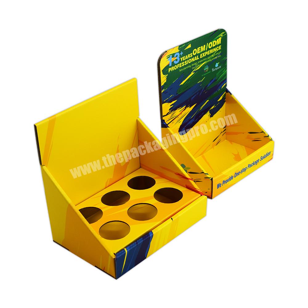 Recyclable Cardboard Display Box with Hole Perfume Packaging Display Box Display Counter Paper Box For Essential Oil Bottles