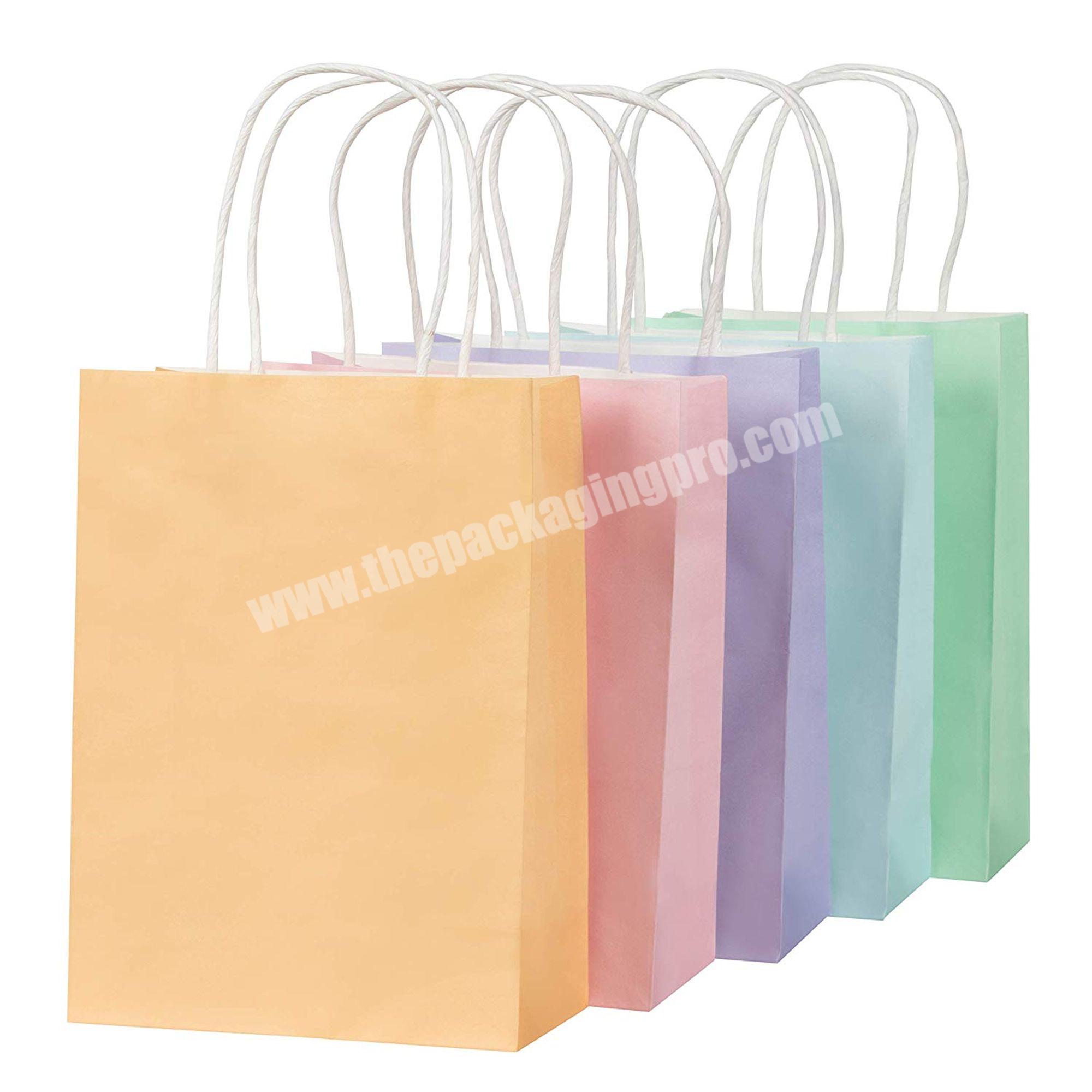Recyclable Custom Kraft Paper Bag With Own Logo  Shopping Paper Bag For Food With Handle Take away bag