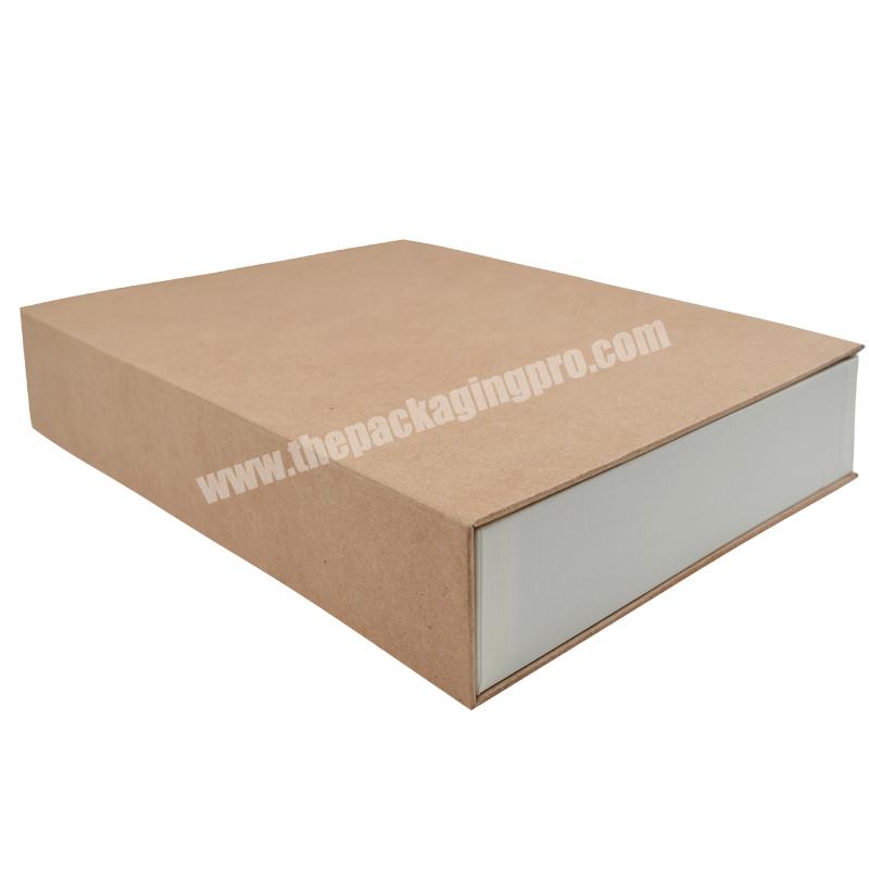 Recyclable High-end Customized Logo Design Kraft Paper Magnetic Book Shape Cardboard Box For Gift Packaging
