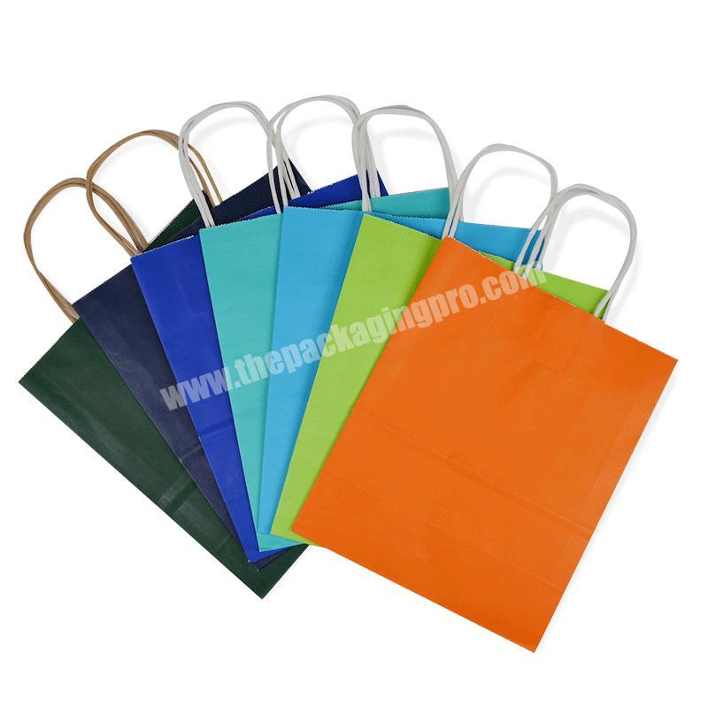 Recyclable Kraft Paper Bags For Shopping Custom With Your Logo Colorful Gift Paper Bags