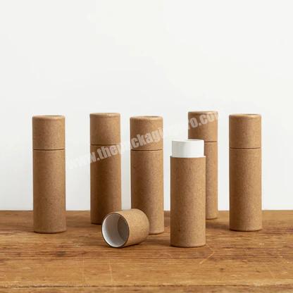 Recycled craft cardboard solid lotion bar stick tube paper deodorant cosmetic push up packaging