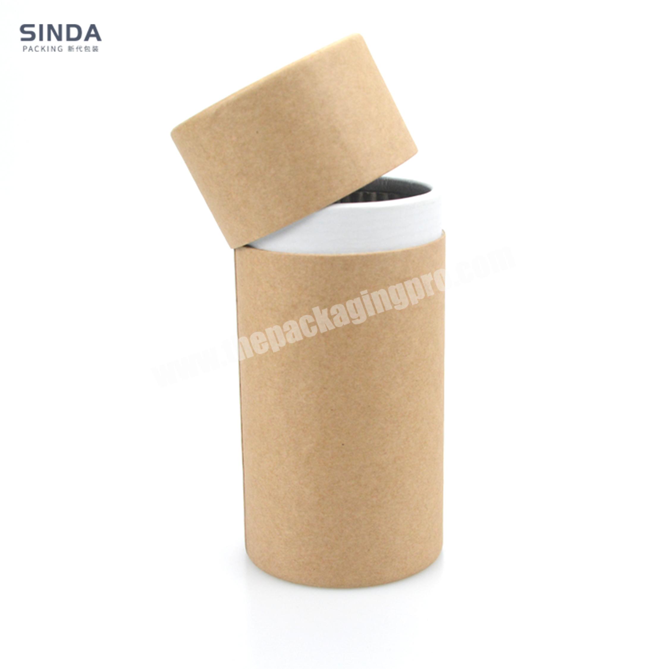 Recycled cylinder shape box custom cardboard paper tube package for gift kraft paper tube