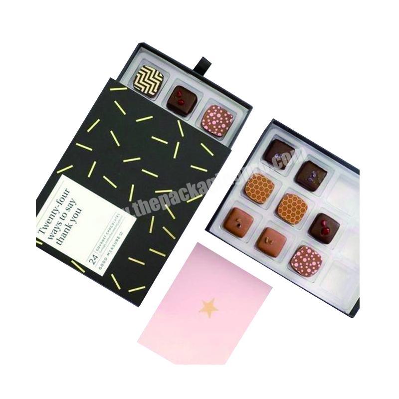 Rigid Rigid Packaging Truffles Candy and Chocolate Box for Chocolate Food Paper Luxury Snack Box Customized OEM Square Accept