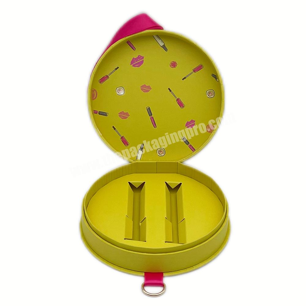 Round Creative Custom Design Lip Gloss Set Paperboard Packaging Boxes Tubes with Gift Box and Custom Logo