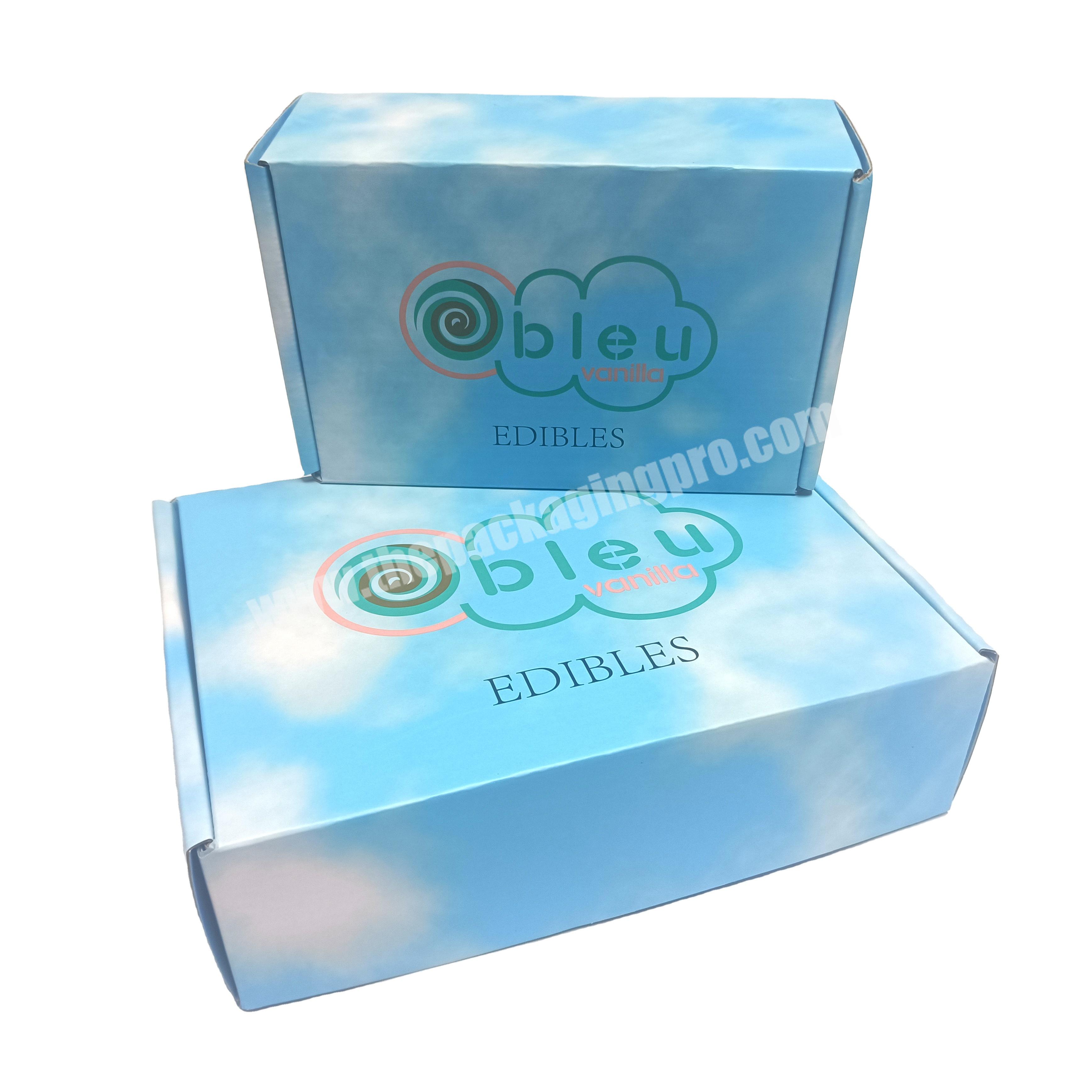 SENCAI  Bule Color Customized CMYK Printing Corrugated Makeup Box Set Packaging Paper Box With Logo