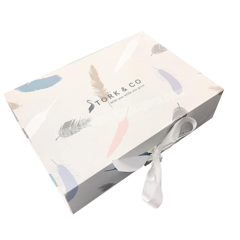 SENCAI Factory Price Custom Logo Printed Luxury Cardboard Magnetic Packaging Box Gift Box With Silk Ribbon