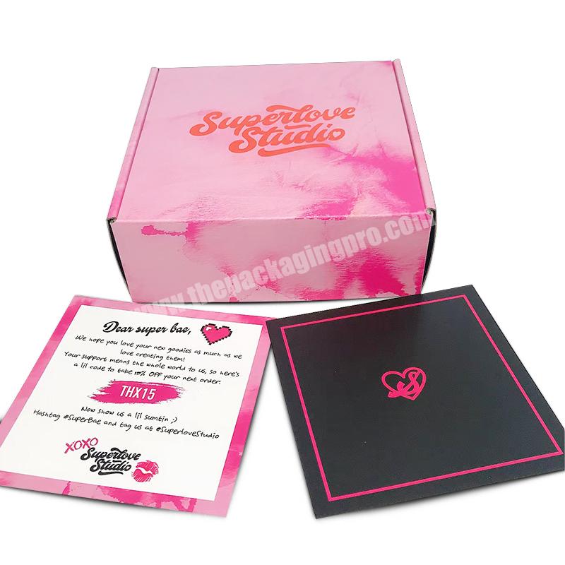 SENCAI Fancy Custom Logo Design Pink Color CMYK Printing Gift Packaging Corrugated Paper Box
