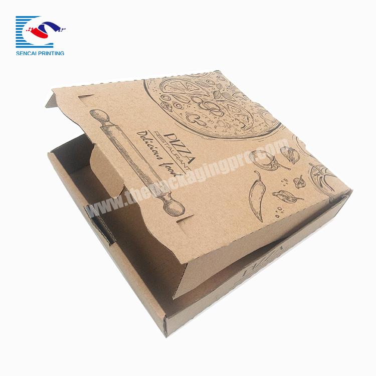 SENCAI Free Design Customized Logo Printed Corrugated Paper Pizza Box