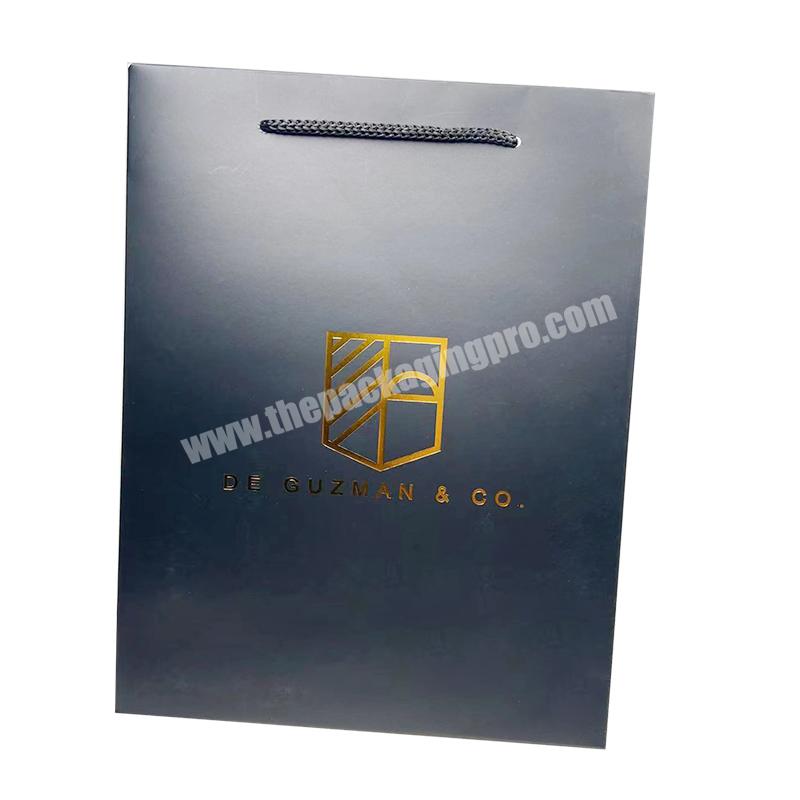 SENCAI Free Sample Customized Logo Gold Foil  Art Paper Shopping Bag With Handle