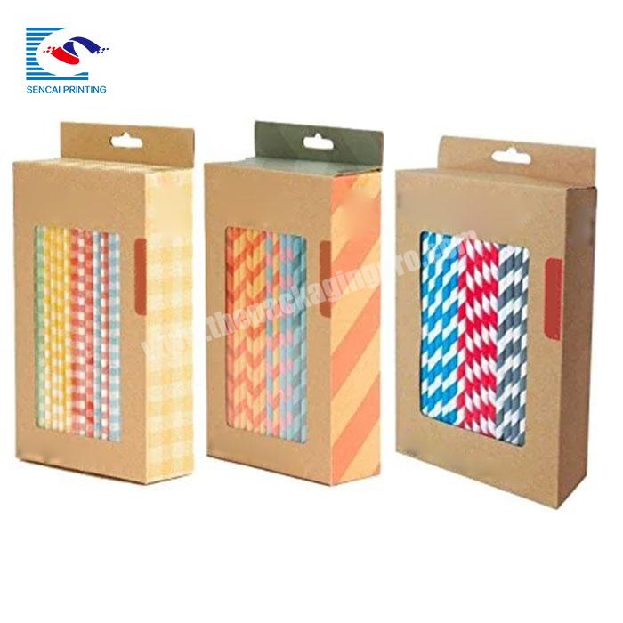 SENCAI High Quality Durable Straw Packaging Kraft Paper Hanger Box