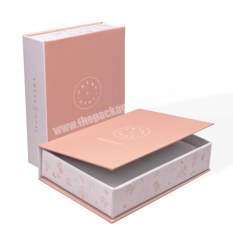 SENCAI High-end Delicate Customized Logo Design Pink Color Cardboard Box For Jewelry Packaging