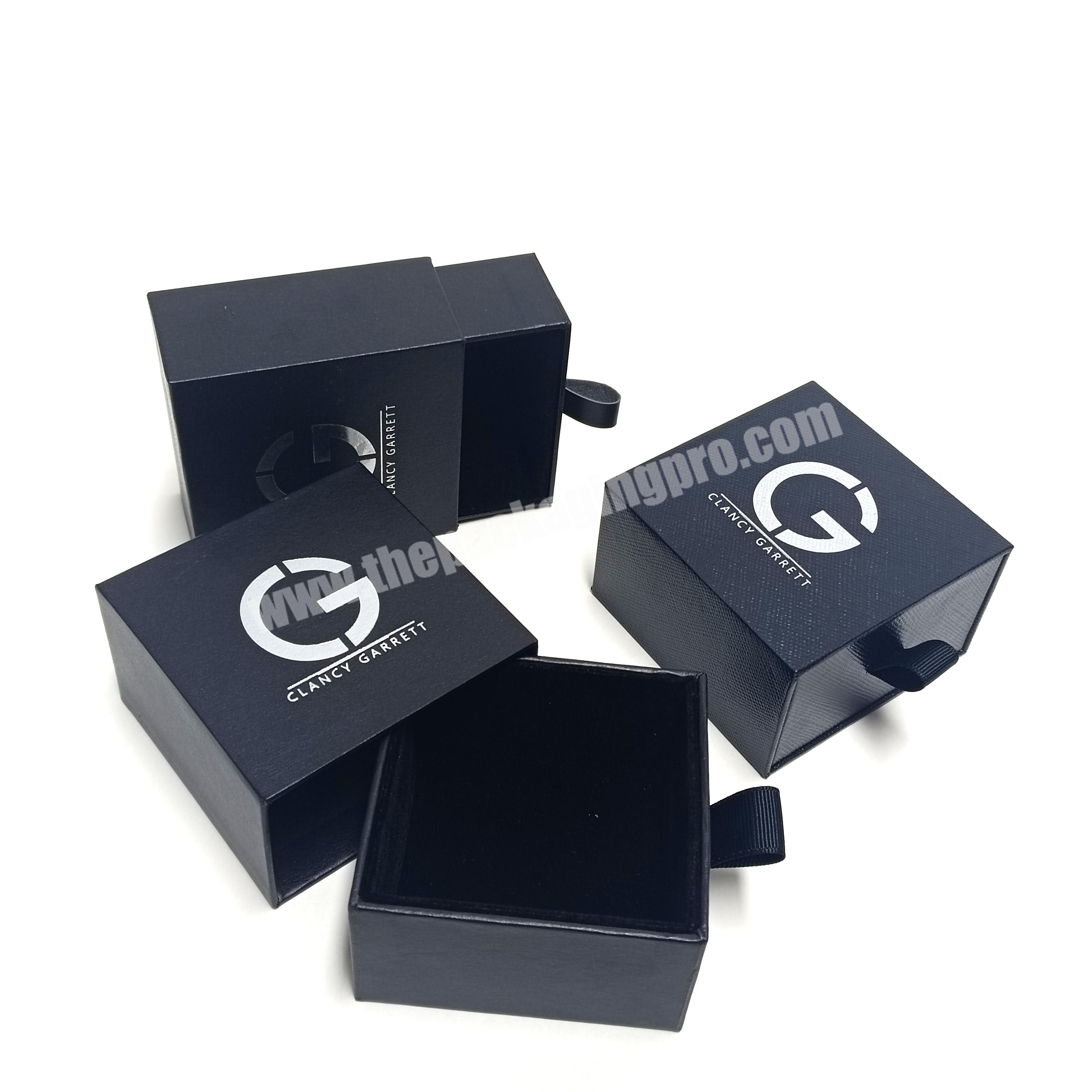 SENCAI Luxury High-end Black Color Customized Logo Jewelry Packaging Cardboard Drawer Box