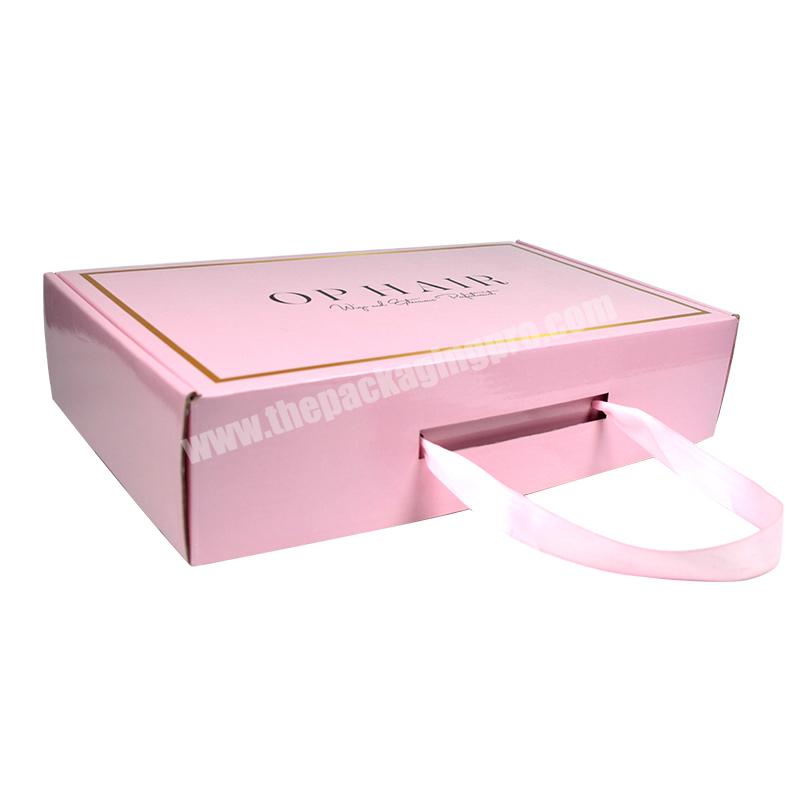 SENCAI Luxury High-end Customized Design Pink Color Paper Box For Gift Packaging With Handle