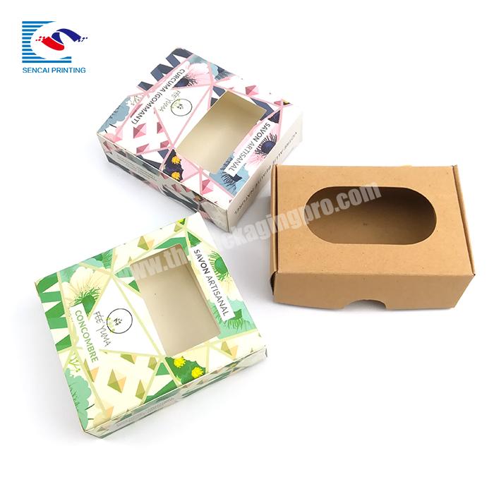 SENCAI Recycled Kraft Paper Handmade Logo Printed Soap Packaging Box