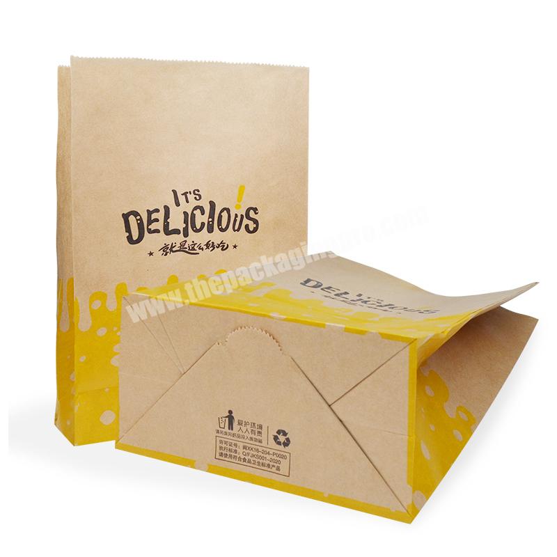 SENCAI Take Away Food Brown Kraft Paper Bag Logo Printed High Quality Recycle-able Paper Bag