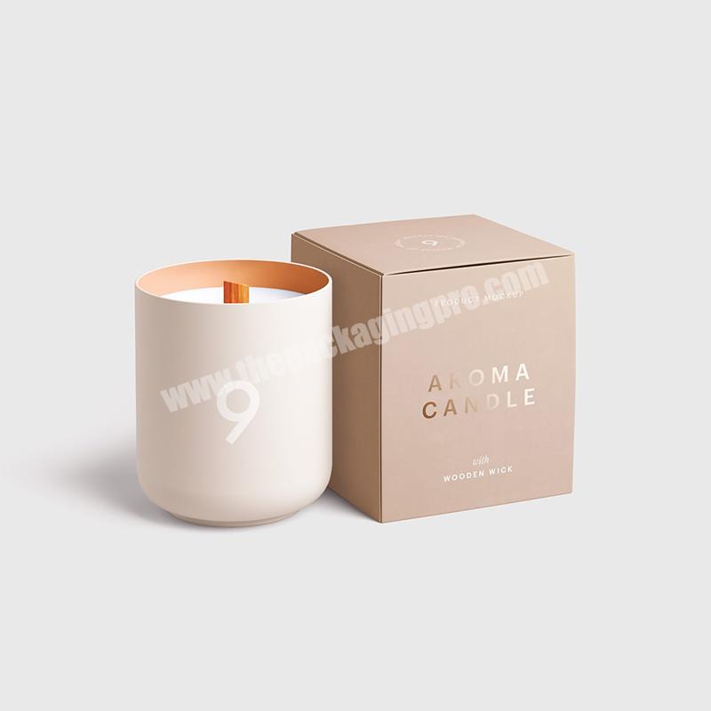 Scent Candle Jar Package Auto Bottom Paper Box With Custom Logo
